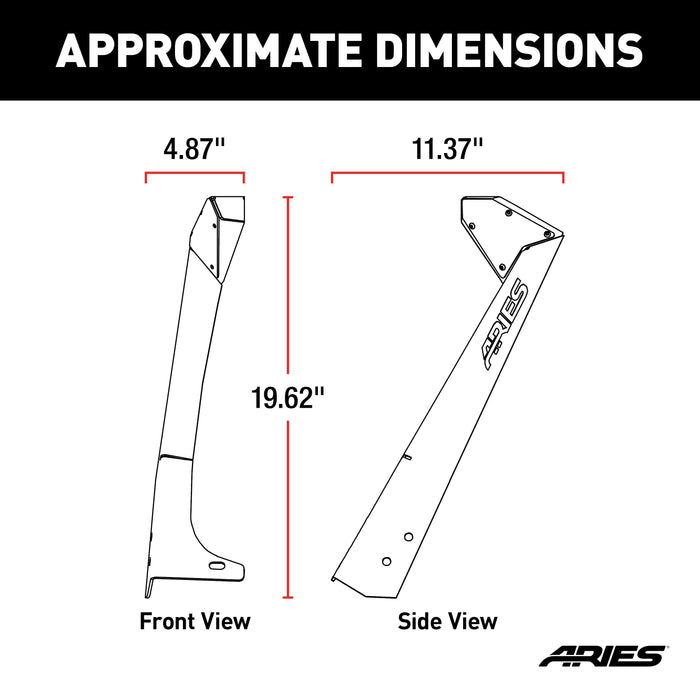 ARIES 15915 Jeep TJ Roof Light Mounting Brackets for Select Jeep Wrangler