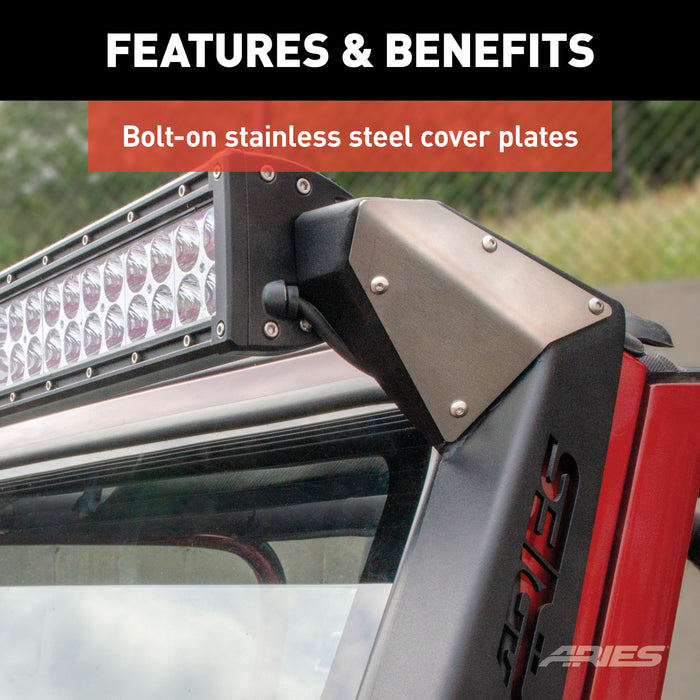 ARIES 15915 Jeep TJ Roof Light Mounting Brackets for Select Jeep Wrangler