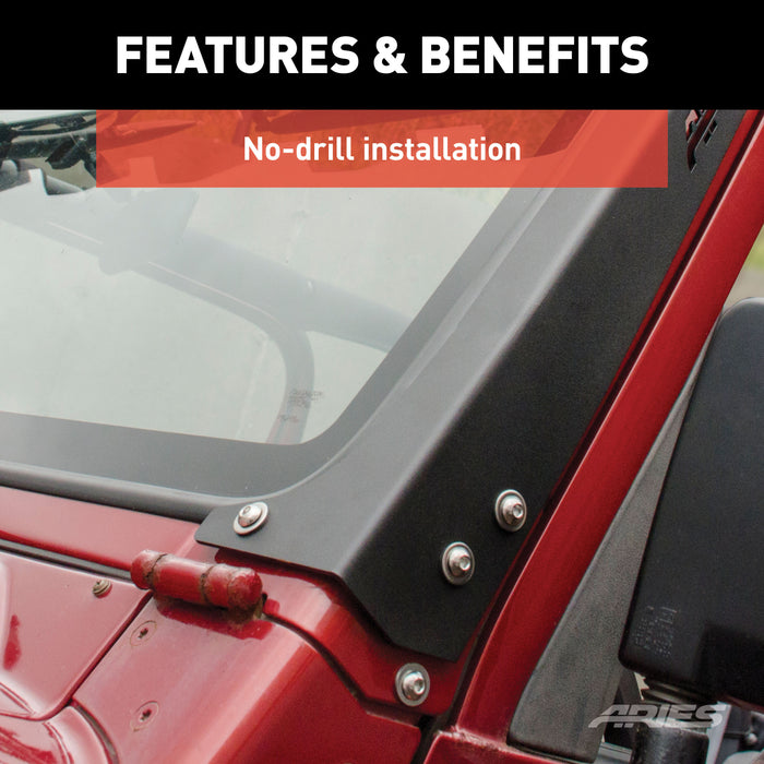 ARIES 15915 Jeep TJ Roof Light Mounting Brackets for Select Jeep Wrangler