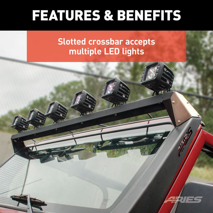 ARIES 15916 Jeep TJ Roof Light Mounting Brackets & Crossbar for Select Jeep Wrangler
