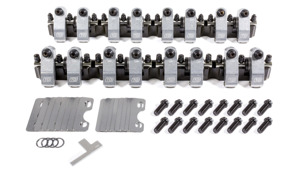 T AND D MACHINE 7304-170/160 SBF Shaft Rocker Arm Kit w/Edelbrock Victor Jr Hd