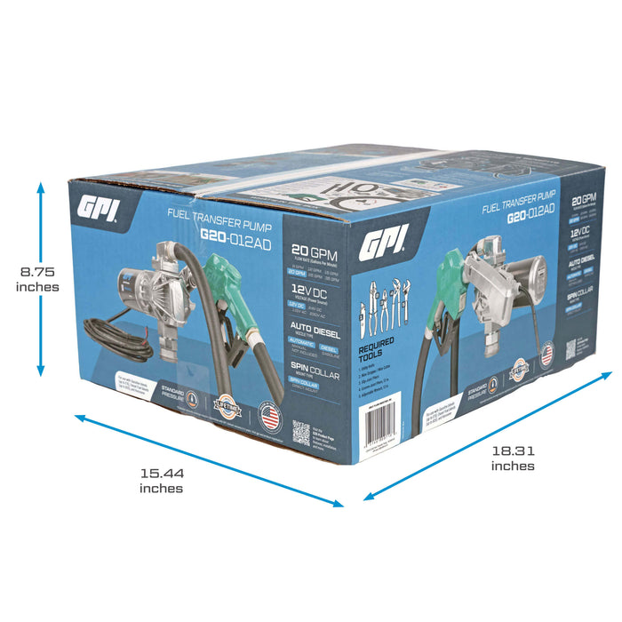 GPI 20 GPM 12V Fuel Transfer Pump - Truck Part Superstore