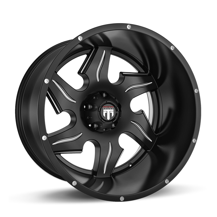 AMERICAN TRUXX AT162-2183BM-24 AT162 VORTEX BLACK/MACHINED 20X10 6-139.7 -24mm 106.1mm - Truck Part Superstore