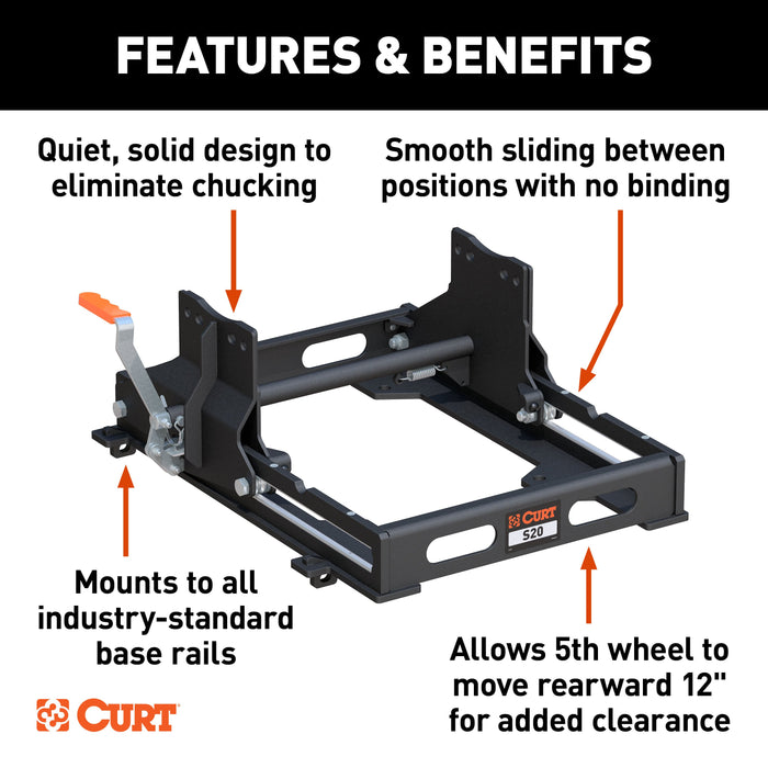 CURT 16564 S20 5th Wheel Slider, 20,000 lbs. - Truck Part Superstore