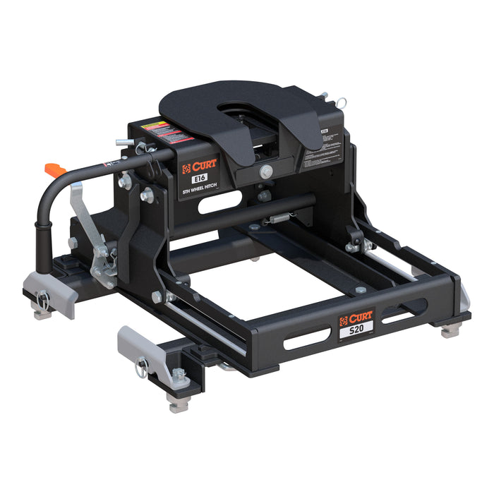 CURT 16697 E16 Sliding 5th Wheel Hitch, 16K, Select Silverado, Sierra, 6.5' Bed Puck System - Truck Part Superstore