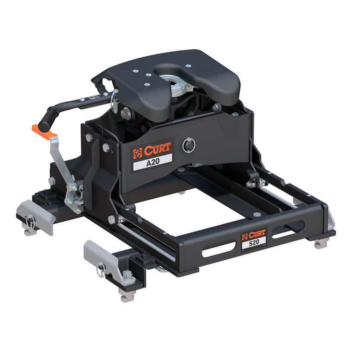 CURT 16698 A20 Sliding 5th Wheel Hitch, 20K, Select Silverado, Sierra, 6.5' Bed Puck System - Truck Part Superstore