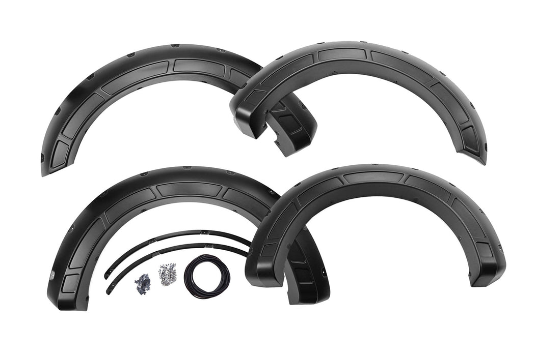 Rough Country A-F21112-Z1 Defender Pocket Fender Flares - White - Ford Super Duty (17-22) - Truck Part Superstore