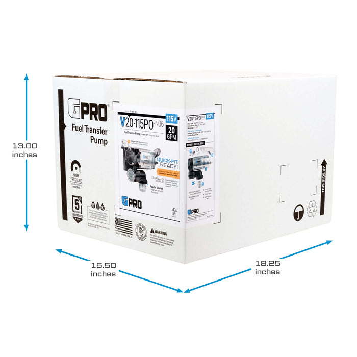 GPRO 20 GPM 115V FUEL TRANSFER PUMP - 3/4-INCH OUTLET - Truck Part Superstore