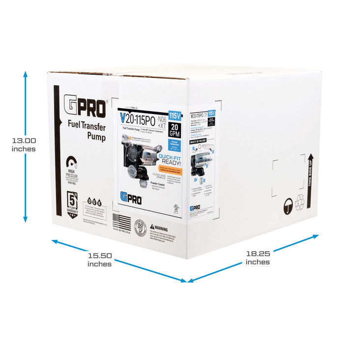 GPRO 20 GPM 115V FUEL TRANSFER PUMP for EXTREME TEMPERATURES - Truck Part Superstore