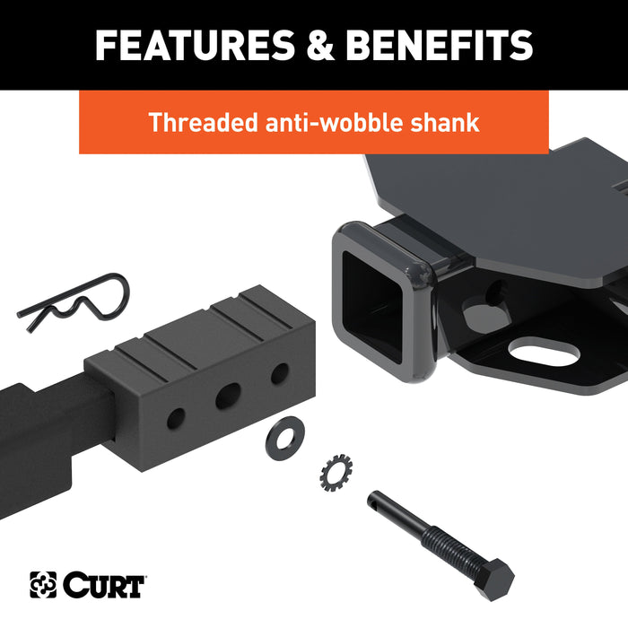 CURT 18021 Hitch-Mounted Bike Rack (2 Bikes, 1-1/4" or 2" Shank) - Truck Part Superstore