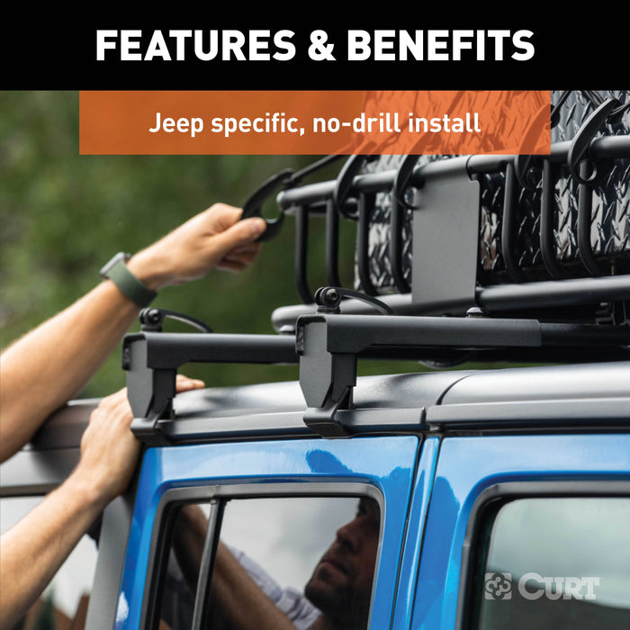 CURT 18122 Jeep Roof Rack Crossbars for Wrangler JL, Gladiator (2-Pack) - Truck Part Superstore