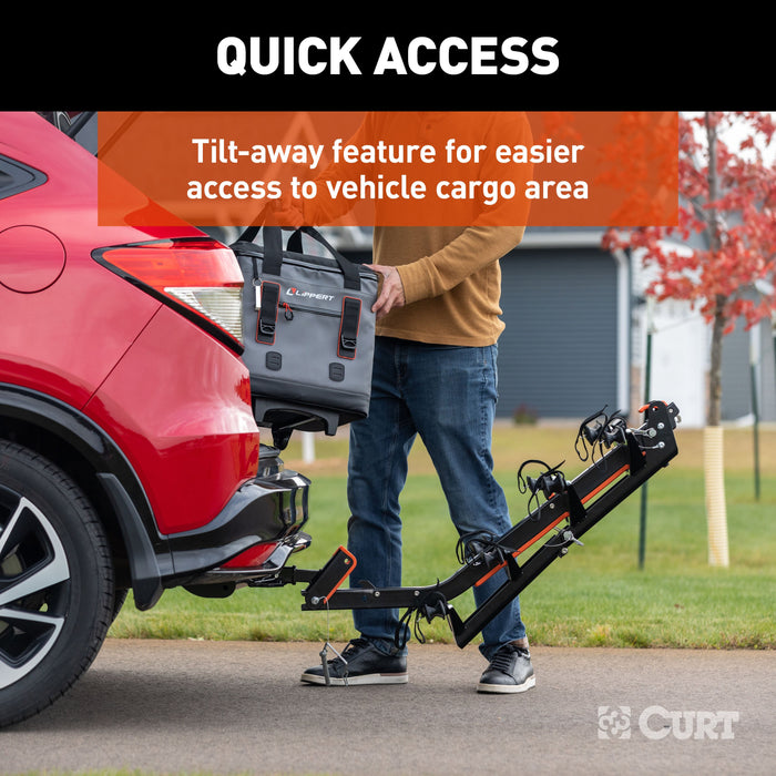 CURT 18412 CURT 18412 ActiveLink Ultra Hitch-Mounted Bike Rack, 2 or 4 Bikes, 2" Shank - Truck Part Superstore