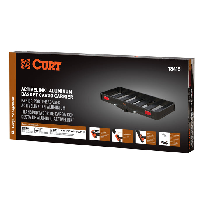 CURT 18415 CURT 18415 ActiveLink 49" x 22" Aluminum Cargo Carrier, Fits 2" Receiver - Truck Part Superstore