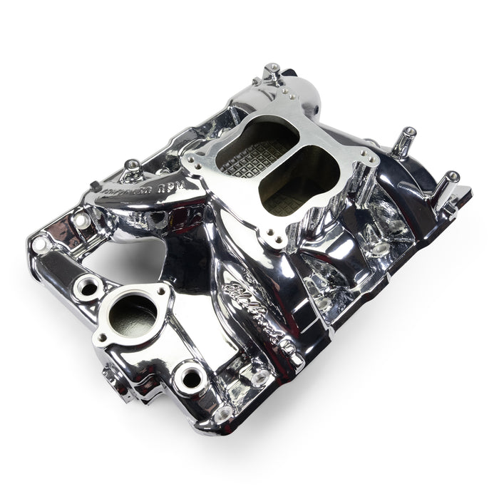 Edelbrock 7156-CP Performer RPM Pontiac 326-455 Intake Manifold, Chrome Plasma Finish - Truck Part Superstore
