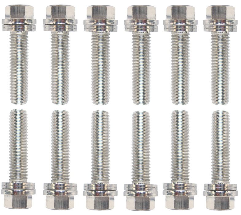 ProForm 66755 Wedge-Locking Header Bolts Hex Head M8 X 1.18 1 Inch Chevy LS Nickel Plt 12 Pcs Proform - Truck Part Superstore