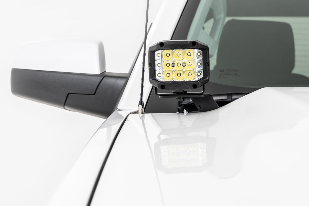Rough Country 71052 LED Ditch Light Kit - 2in Black Pair - Spot - Chevy/GMC 1500 (14-18) - Truck Part Superstore