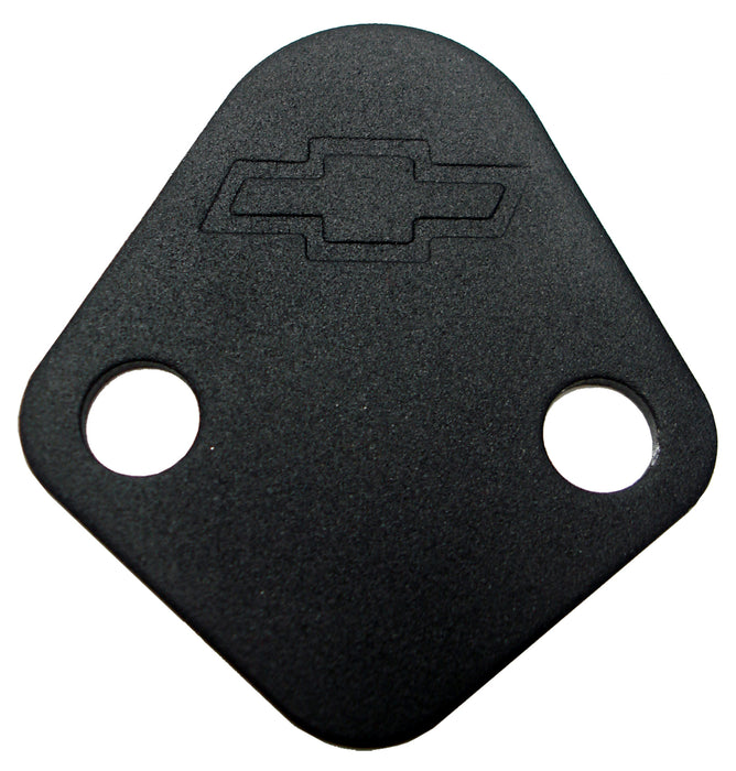 Proform 141-213 Fuel Pump Block-Off Plate; Blk Crinkle with Bowtie; Fits BB Chevy V8 Engines - Truck Part Superstore
