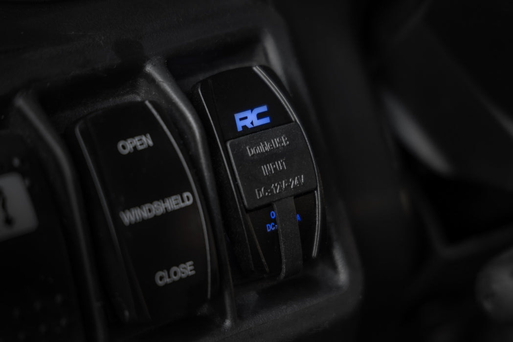 Rough Country 709USB USB Switch Insert - 2x1 with Logo - Blue Back Light - Truck Part Superstore