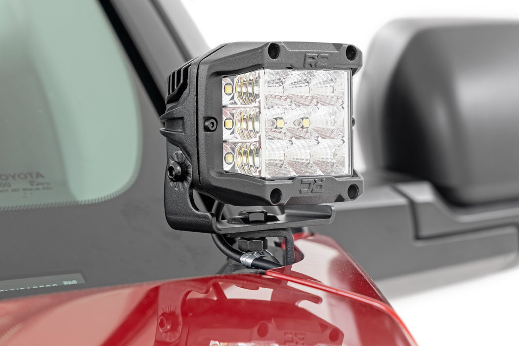 Rough Country 71073 LED Light - Ditch Mount - 2" Black Pair - White DRL - Toyota Tundra (22-23) - Truck Part Superstore