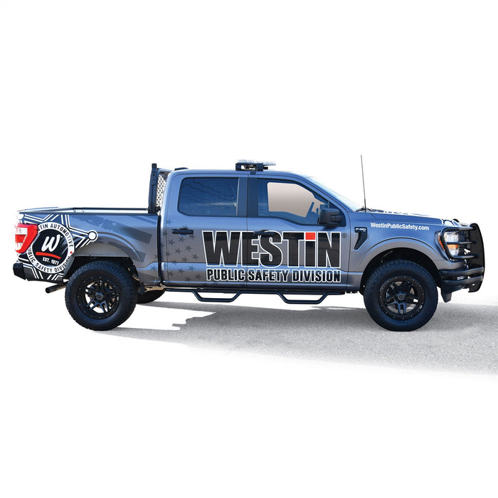 Westin 20-13945 Outlaw Nerf Step Bars; Drop; Textured Black; - Truck Part Superstore