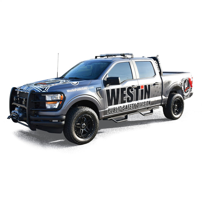 Westin 20-13945 Outlaw Nerf Step Bars; Drop; Textured Black; - Truck Part Superstore