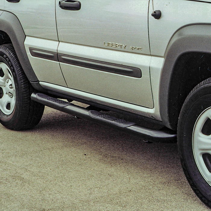ARIES 201002 3" Round Black Steel Side Bars, Select Jeep Liberty for Select Jeep Liberty