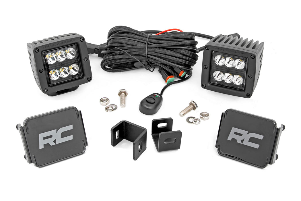 Rough Country 71071 LED Light - Ditch Mount - 2" Black Pair - Spot - Toyota Tundra (22-23) - Truck Part Superstore