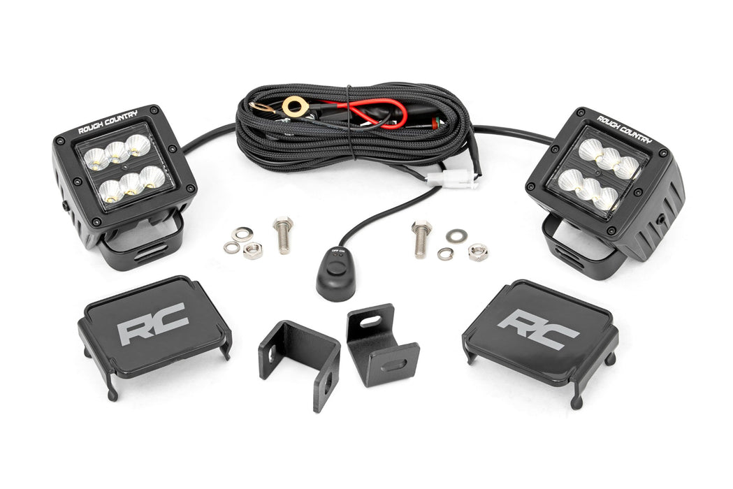 Rough Country 71072 LED Light - Ditch Mount - 2" Black Pair - Flood - Toyota Tundra (22-23) - Truck Part Superstore