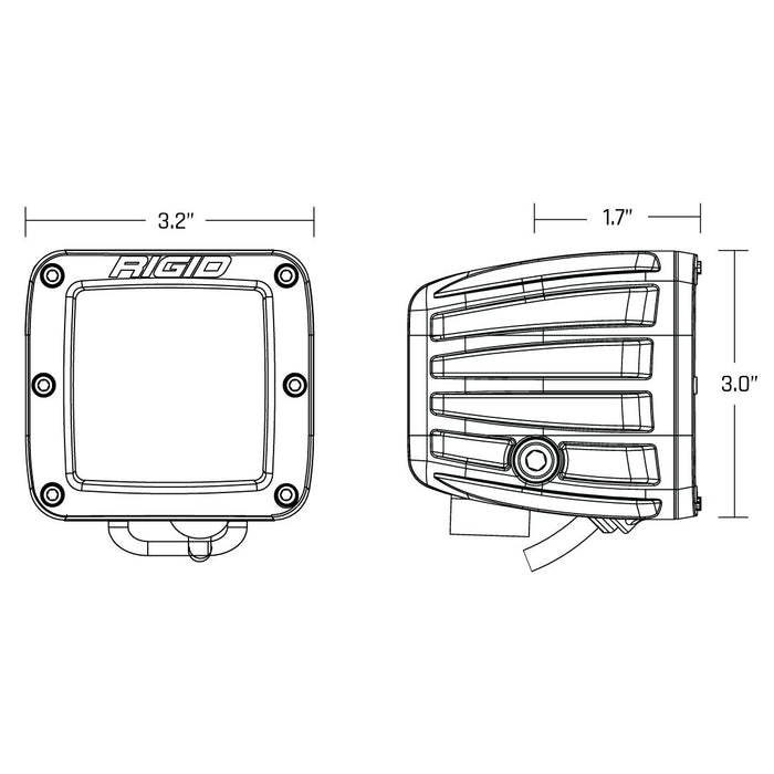 Rigid Industries 20252 D-Series Spot with Amber PRO Lens Pair Rigid Industries - Truck Part Superstore