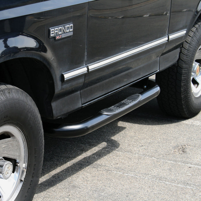 ARIES 203001 3" Round Black Steel Side Bars, Select Ford Bronco, F-150 for Select Ford F-150