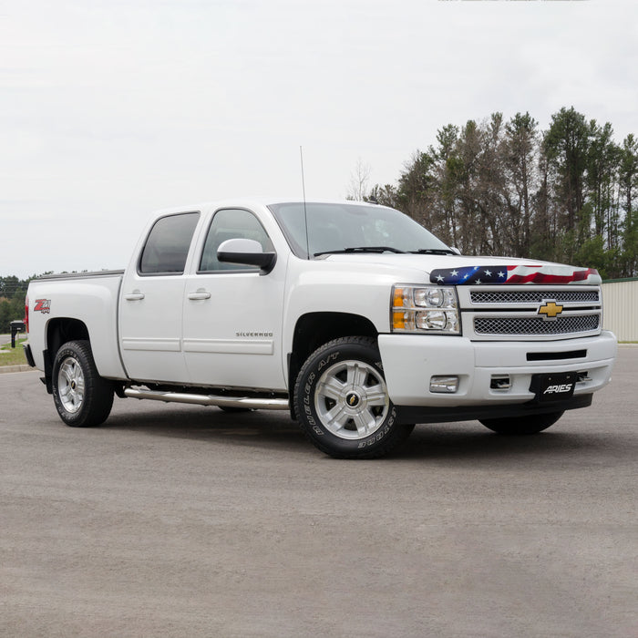 ARIES 204013-2 3" Round Polished Stainless Side Bars, Select Silverado, Sierra 1500, 2500, 3500 for Select Chevrolet Silverado 2500 HD