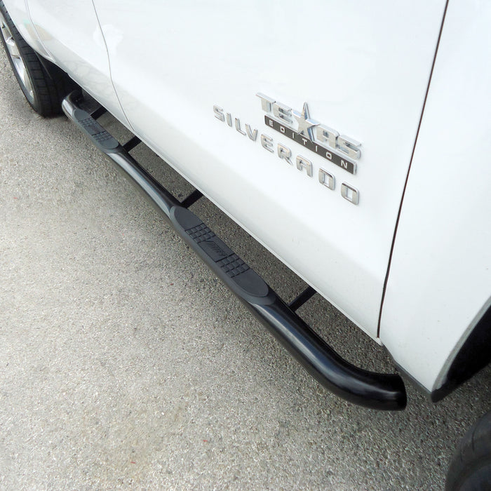 ARIES 204045 3" Round Black Steel Side Bars, Select Silverado, Sierra 1500, 2500, 3500 HD for Select Chevrolet Silverado 2500 HD
