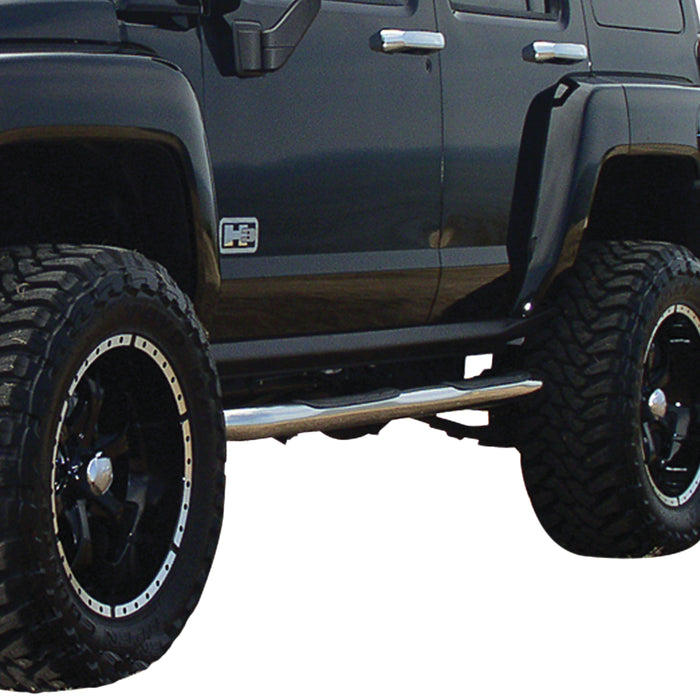 ARIES 204076-2 3" Round Polished Stainless Side Bars, Select Hummer H3 for Select Hummer H3