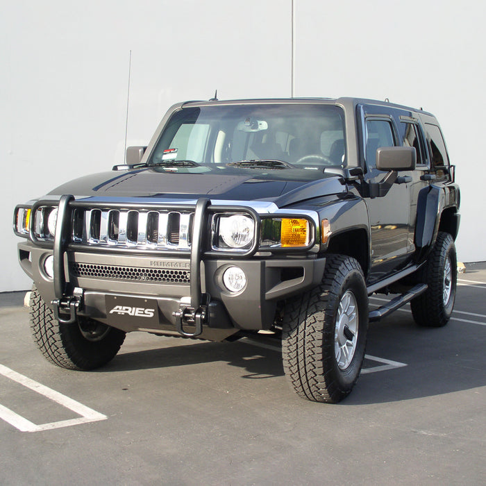 ARIES 204076 3" Round Black Steel Side Bars, Select Hummer H3 for Select Hummer H3