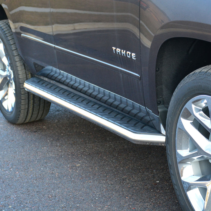 ARIES 2051004 AeroTread 5" x 76" Polish Stainless Running Boards, Select Cadillac, Chevy, GMC for Select Chevrolet Tahoe