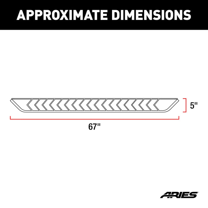ARIES 2051867 AeroTread 5" x 67" Polished Stainless Running Boards (No Brackets) for Select Jeep Grand Cherokee