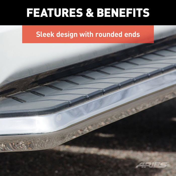 ARIES 2051867 AeroTread 5" x 67" Polished Stainless Running Boards (No Brackets) for Select Jeep Grand Cherokee