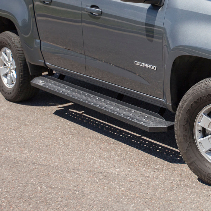 ARIES 2055533 RidgeStep 6-1/2" x 85" Black Steel Running Boards, Select Colorado, Canyon for Select Chevrolet Colorado