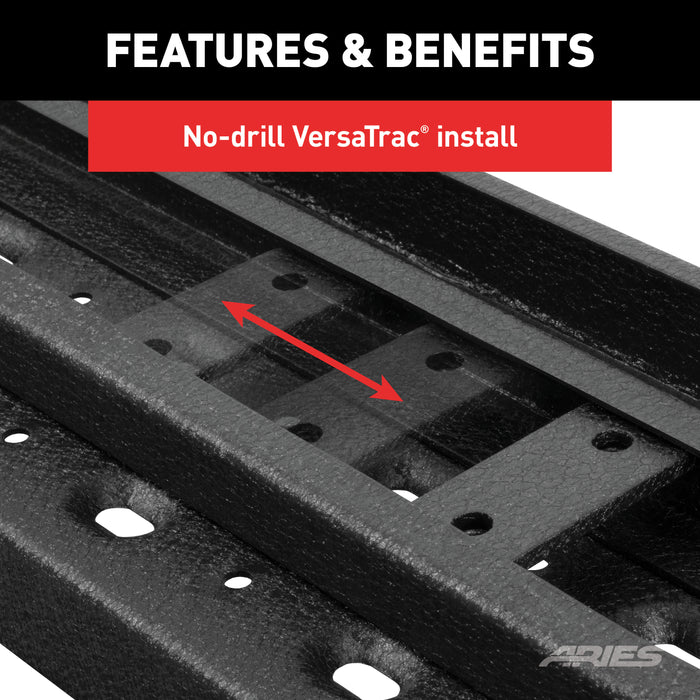 ARIES 2055558 RidgeStep Black Steel 6-1/2 x 75-Inch Truck Running Boards, Select Toyota Tacoma for Select Toyota Tacoma