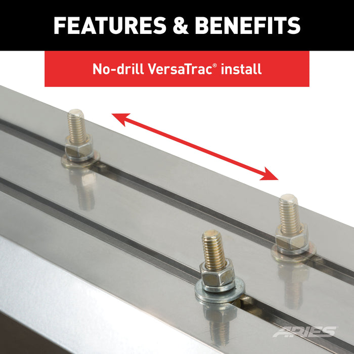 ARIES 2055975 AdvantEDGE 5-1/2" x 75" Black Aluminum Side Bars (No Brackets) for Select Ford F-250