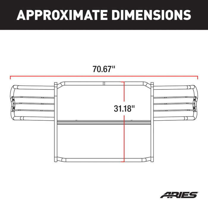 ARIES 2058 Black Steel Grille Guard, Select Toyota 4Runner for Select Toyota 4Runner