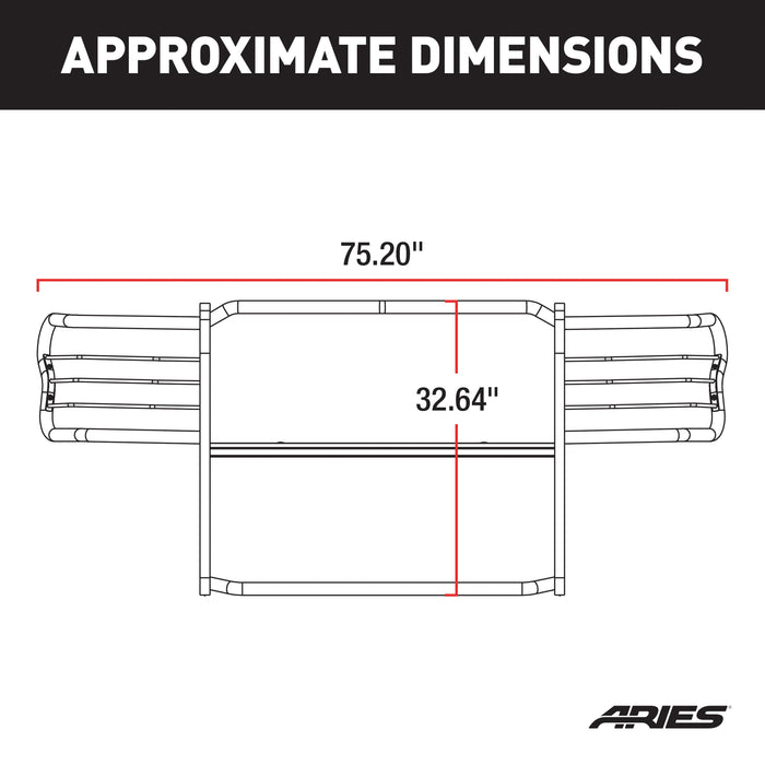 ARIES 2066 Black Steel Grille Guard, Select Toyota 4Runner for Select Toyota 4Runner