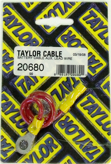 Taylor Cable 20680 Battery Cable Auxiliary Lead Wire; 12 Gauge Lead Wire; 10 in. L; Red; - Truck Part Superstore