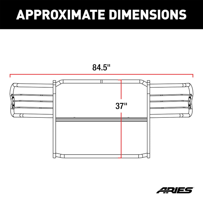 ARIES 2069 Black Steel Grille Guard, Select Toyota Tundra for Select Toyota Tundra