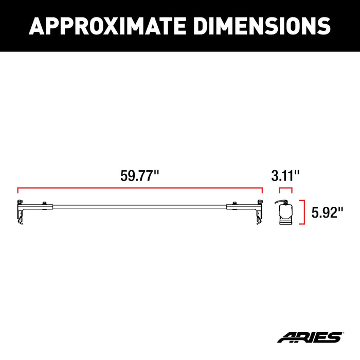 ARIES 2070450 Jeep Roof Rack Crossbars for Wrangler JK (2-Pack) for Select Jeep Wrangler