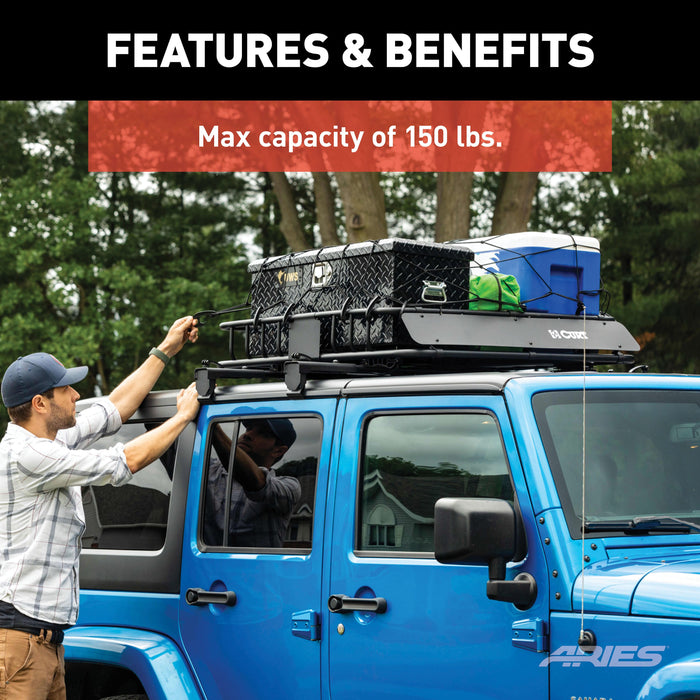 ARIES 2070450 Jeep Roof Rack Crossbars for Wrangler JK (2-Pack) for Select Jeep Wrangler