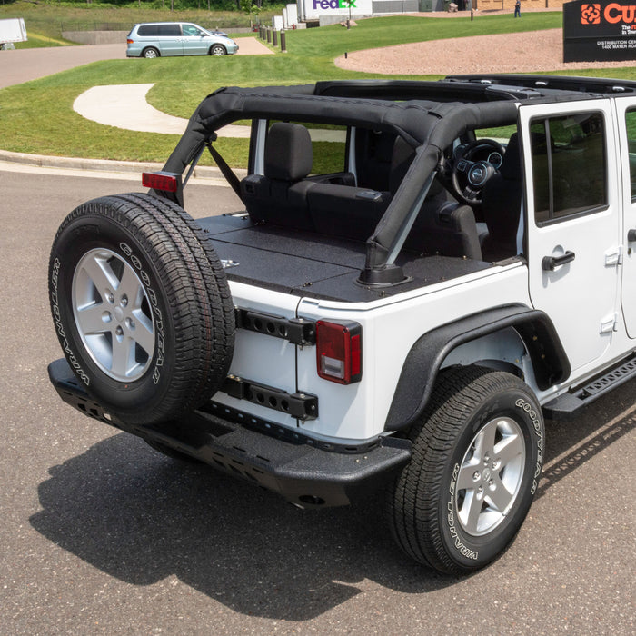 ARIES 2070465 Black Aluminum Security Cargo Lid, Select Jeep JK Unlimited for Select Jeep Wrangler
