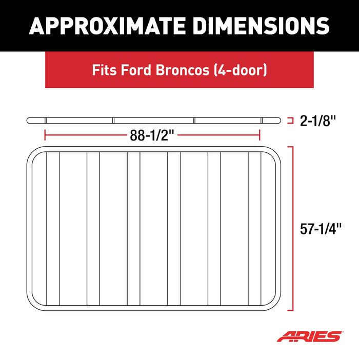 ARIES 2070610 Textured Black Aluminum Platform Roof Rack Cargo Carrier, Fits Select Ford Bronco 4-Door for Select Ford Bronco