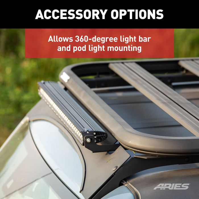 ARIES 2070610 Textured Black Aluminum Platform Roof Rack Cargo Carrier, Fits Select Ford Bronco 4-Door for Select Ford Bronco