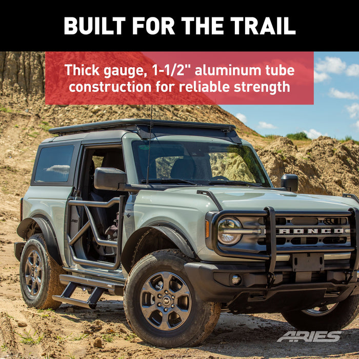 ARIES 2070615 Textured Black Aluminum Platform Roof Rack Cargo Carrier, Fits Select Ford Bronco 2-Door for Select Ford Bronco